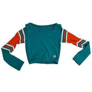 Dehen Miami Dolphins Cheerleading Outfit Size 14x16 Green and Orange Long Sleeve